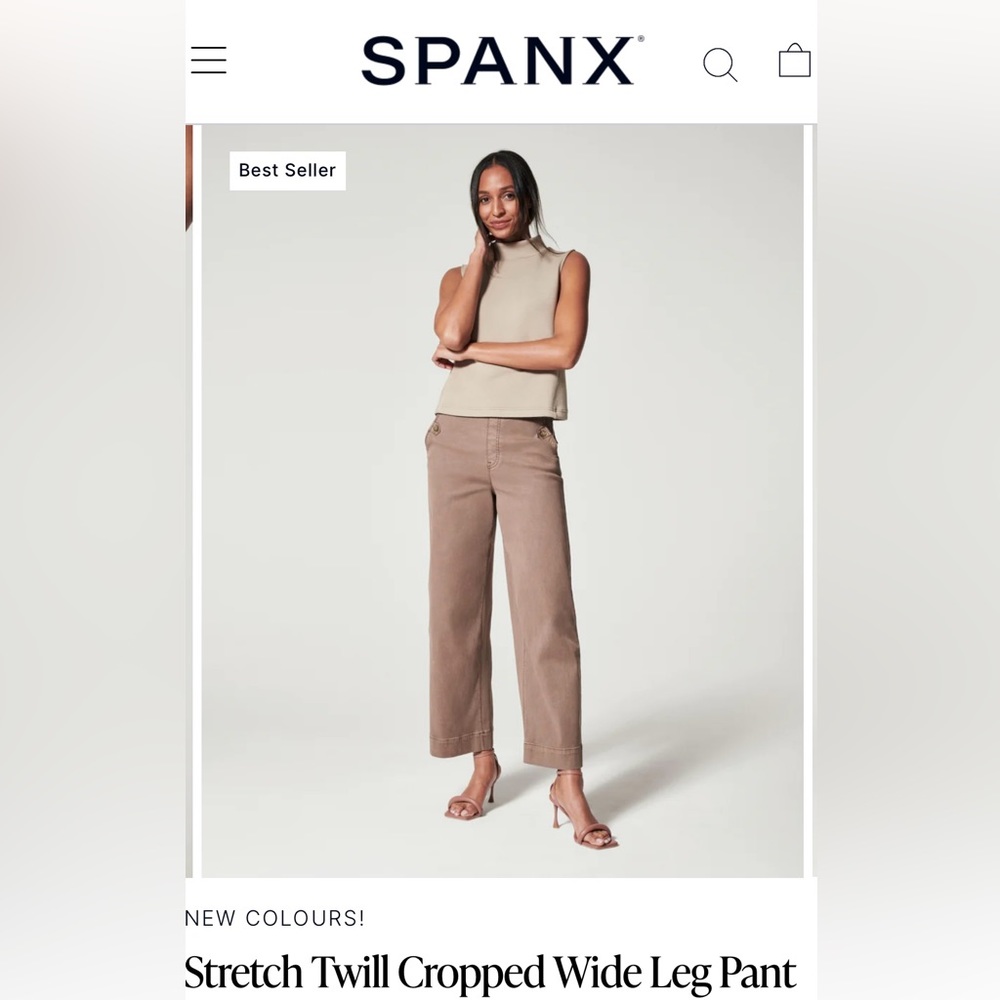 New Spanx Twill Cropped Pant Size Small Regular